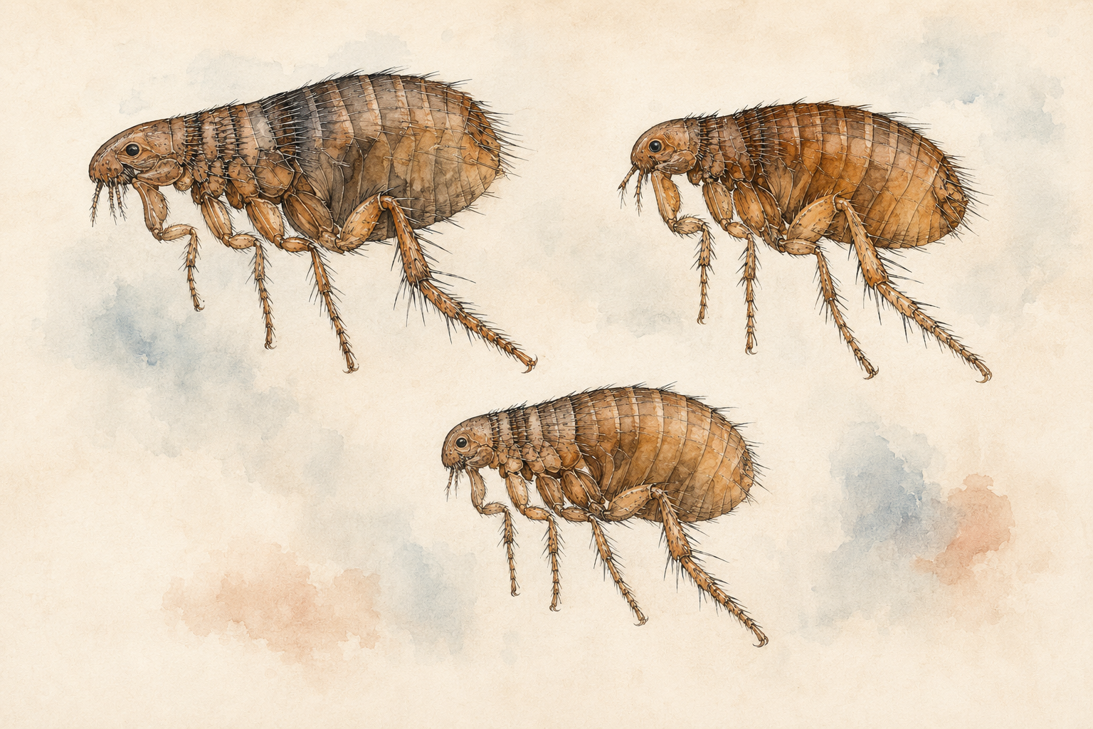Educational illustration about external parasites and companion animals